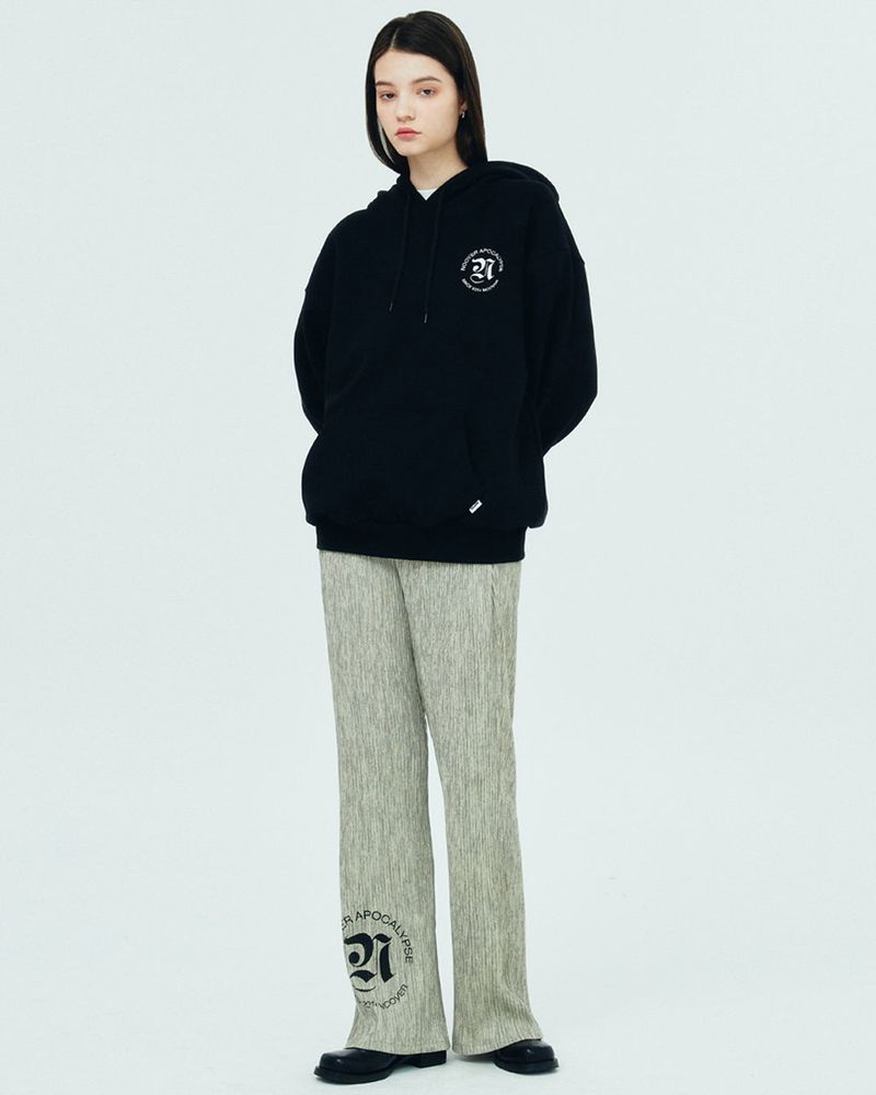 ROMAN TYPO PLEATS PANTS-BEIGE