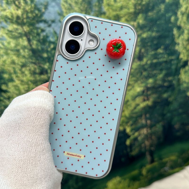 3D TOMATO DOT PATTERN SILVER iPhone MAGSAFE Phone Case
