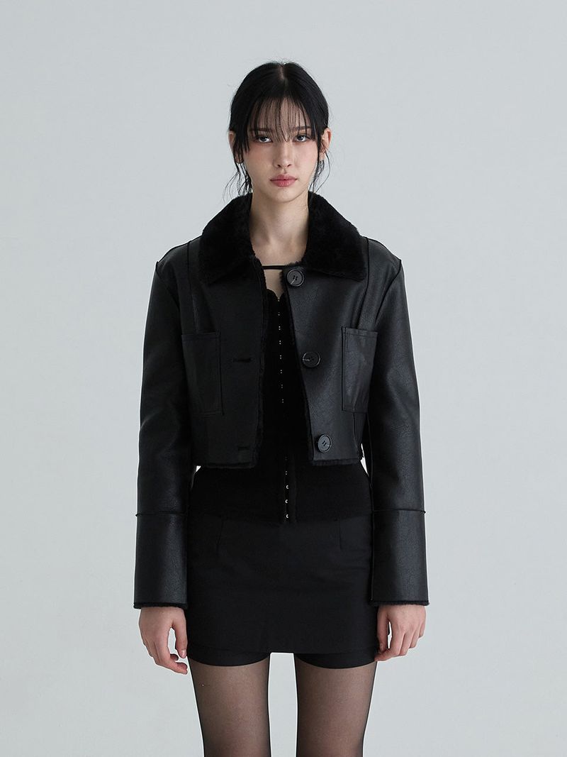 Not your rose（ノットユアローズ）の「Short reversible leather mustang (Black)（Jackets/Outerwear）」