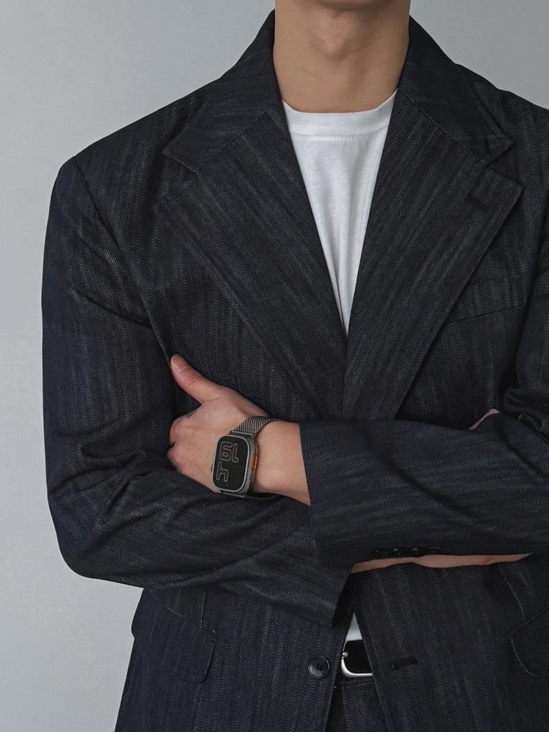 ASCLO Flare Denim Single Blazer