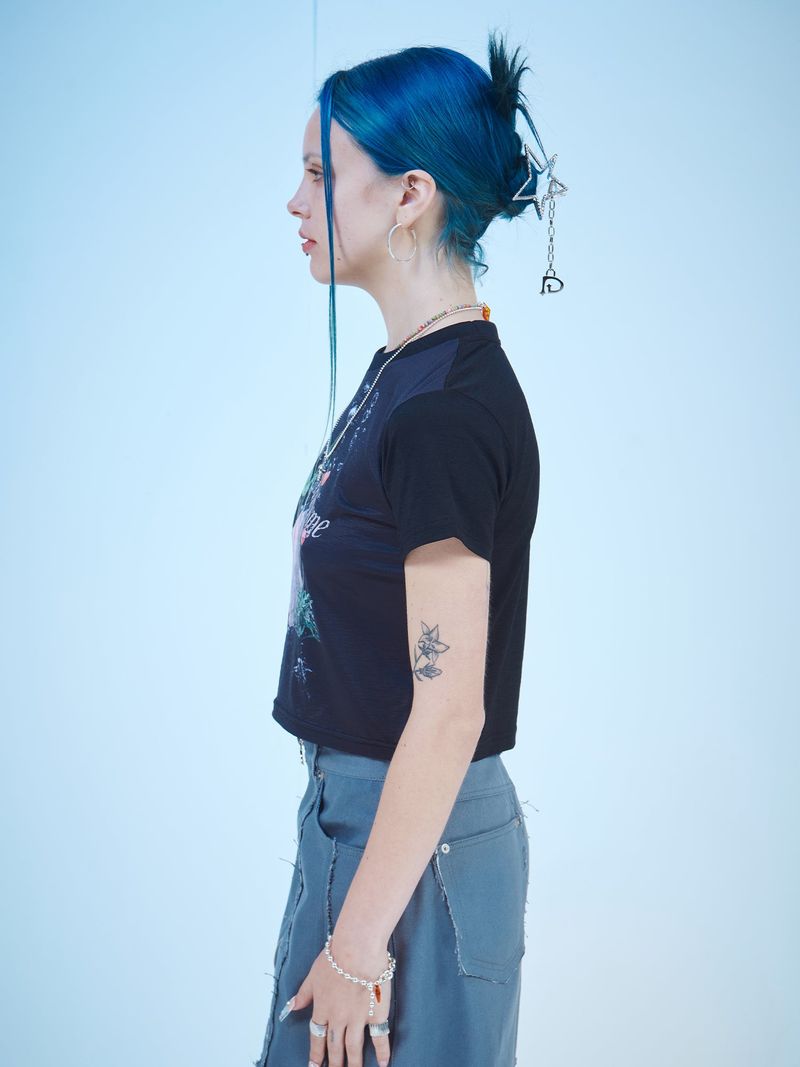 AQUARIUM CROP T-SHIRTS(BK)