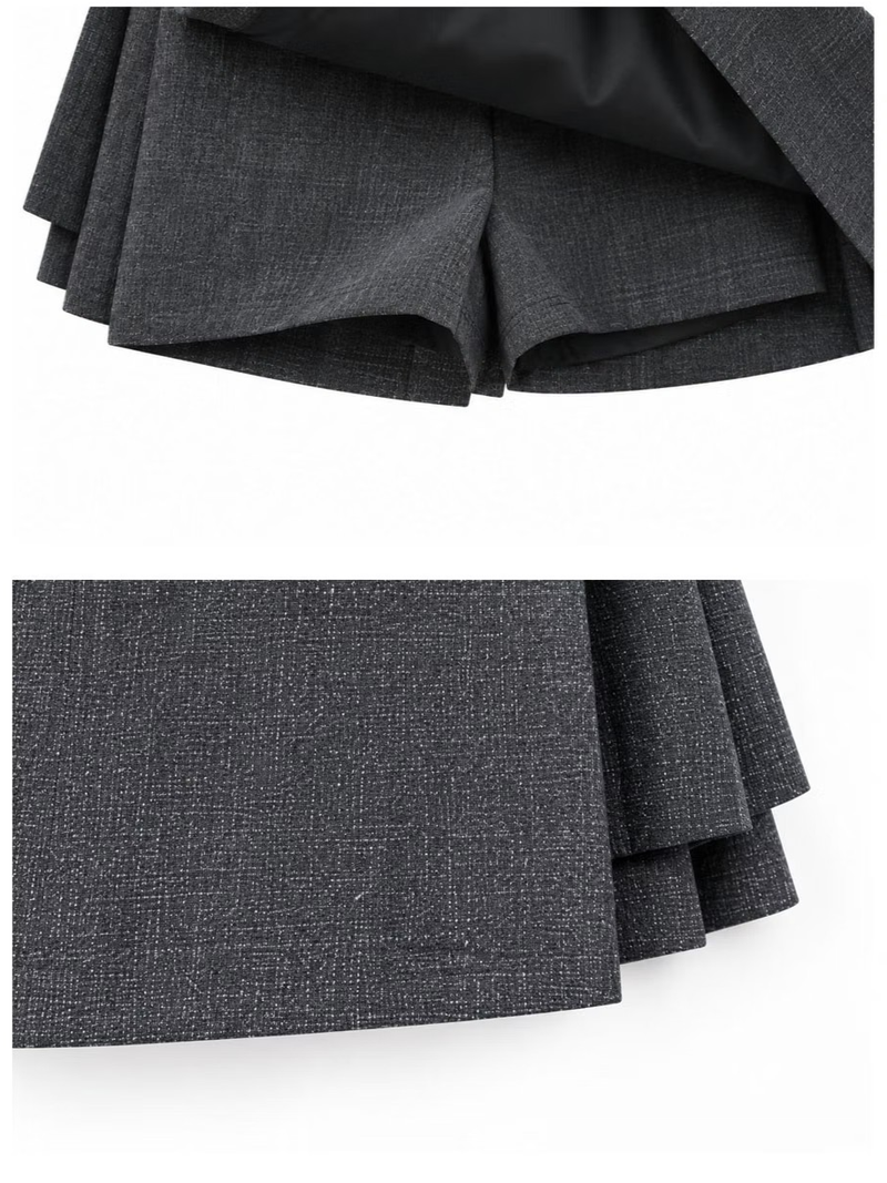 WRAP SKORT WITH LEATHER BELT (2COLORS!)