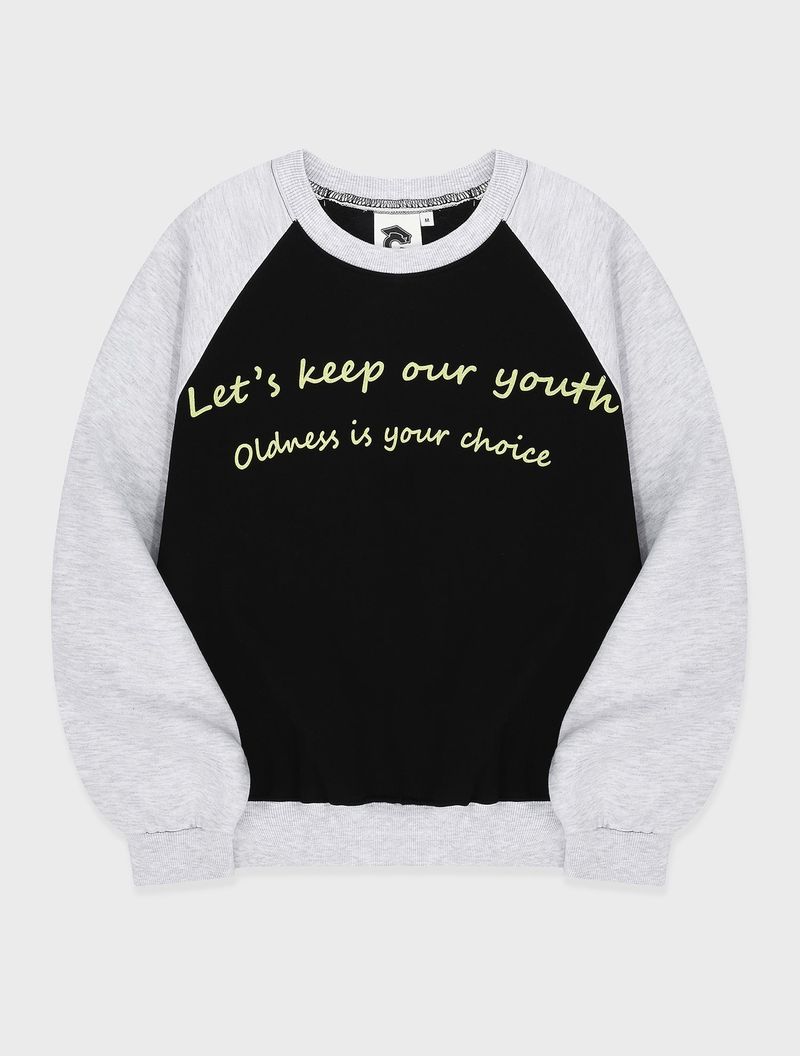 CONCEPT COLLEGE（コンセプトカレッジ）の「Lettering Raglan Sweatshirt / Black-Ash Gray [Unisex]（Tops）」