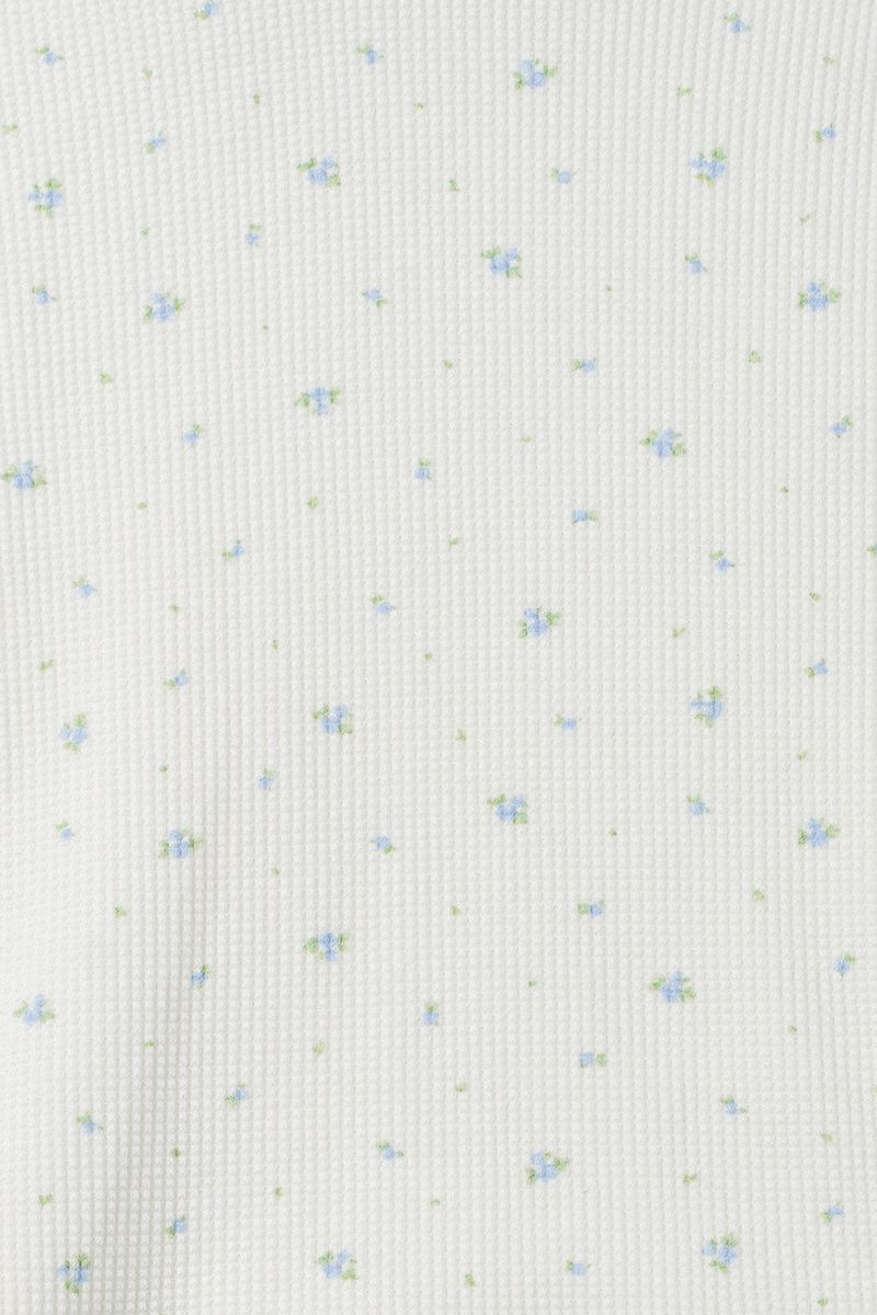 Floral waffle hoodie_ivory