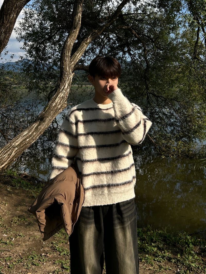 SCOPE STRIPE MOHAIR KNIT