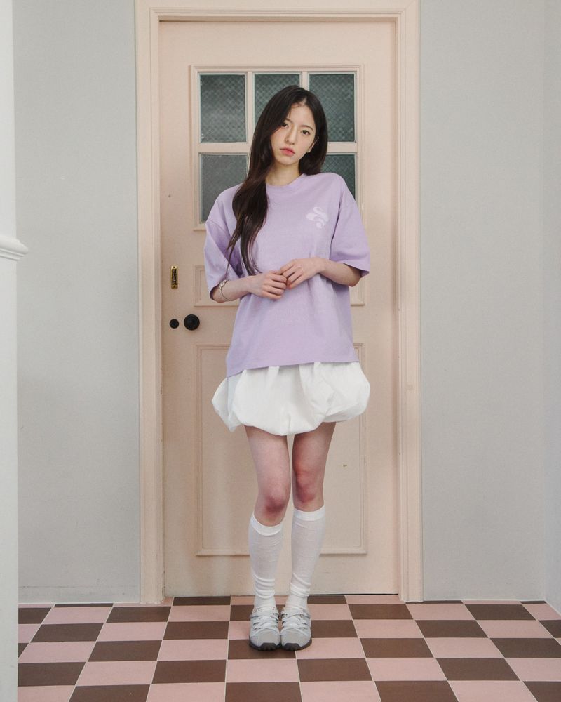 Updraft Oversized Artwork T-shirts [Light Purple]