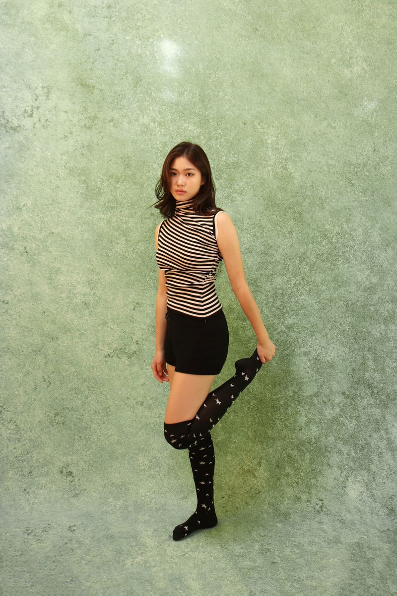 cosmic star over knee socks (black & white)