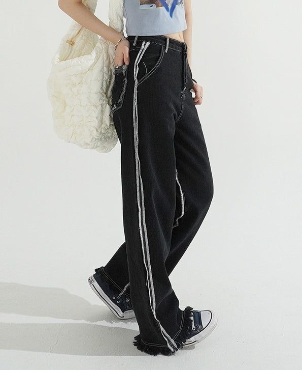 KIXI（キッシー）の「Double Side Seam Cutting Denim Pants（Pants）」