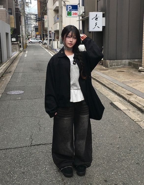 リンオー ポケット デニム ワイドロングパンツ