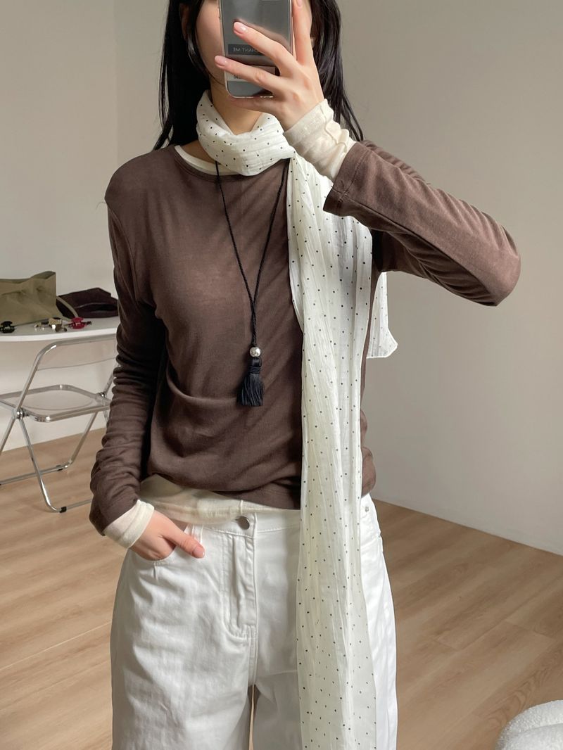 Dot Tencel Long Scarf