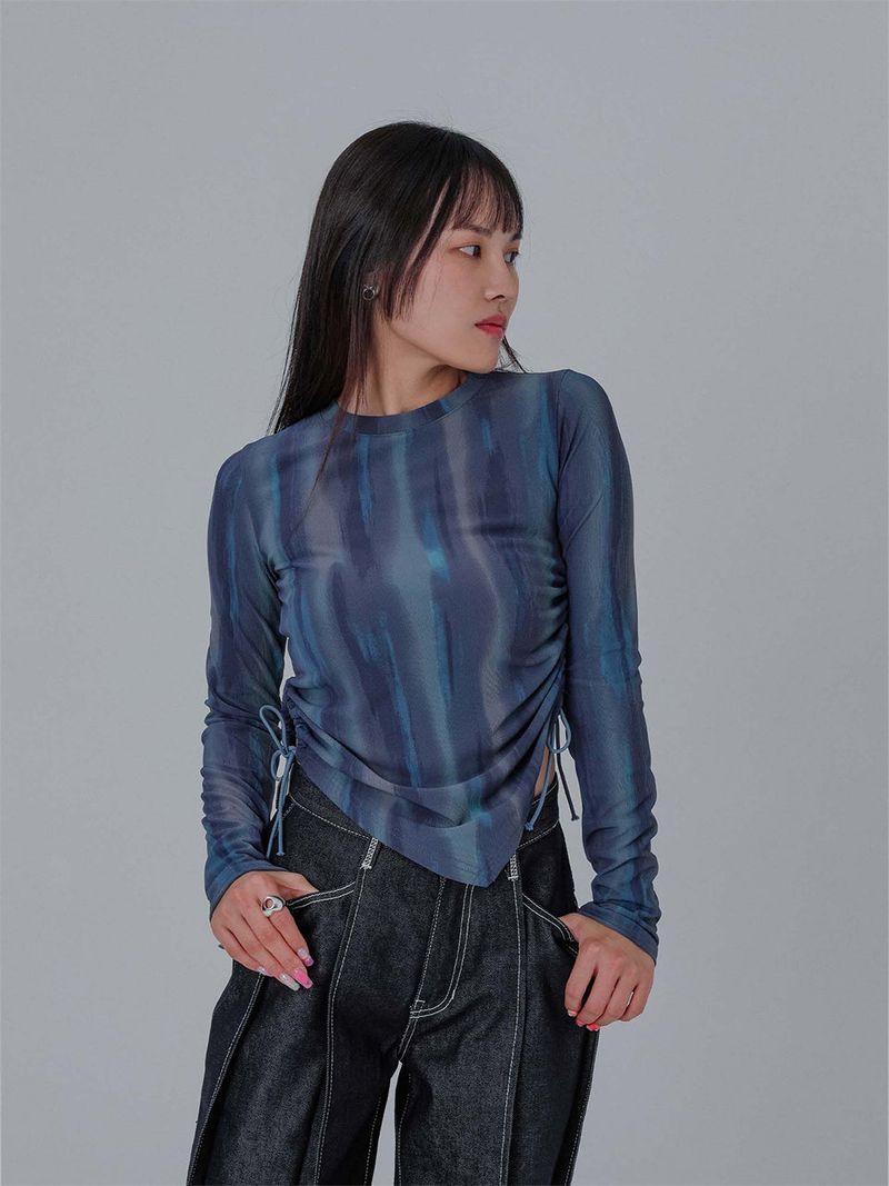 DILETTANTISME（ディレッタンティズム）の「Marble Shirring T-shirts (GR)（Tops）」