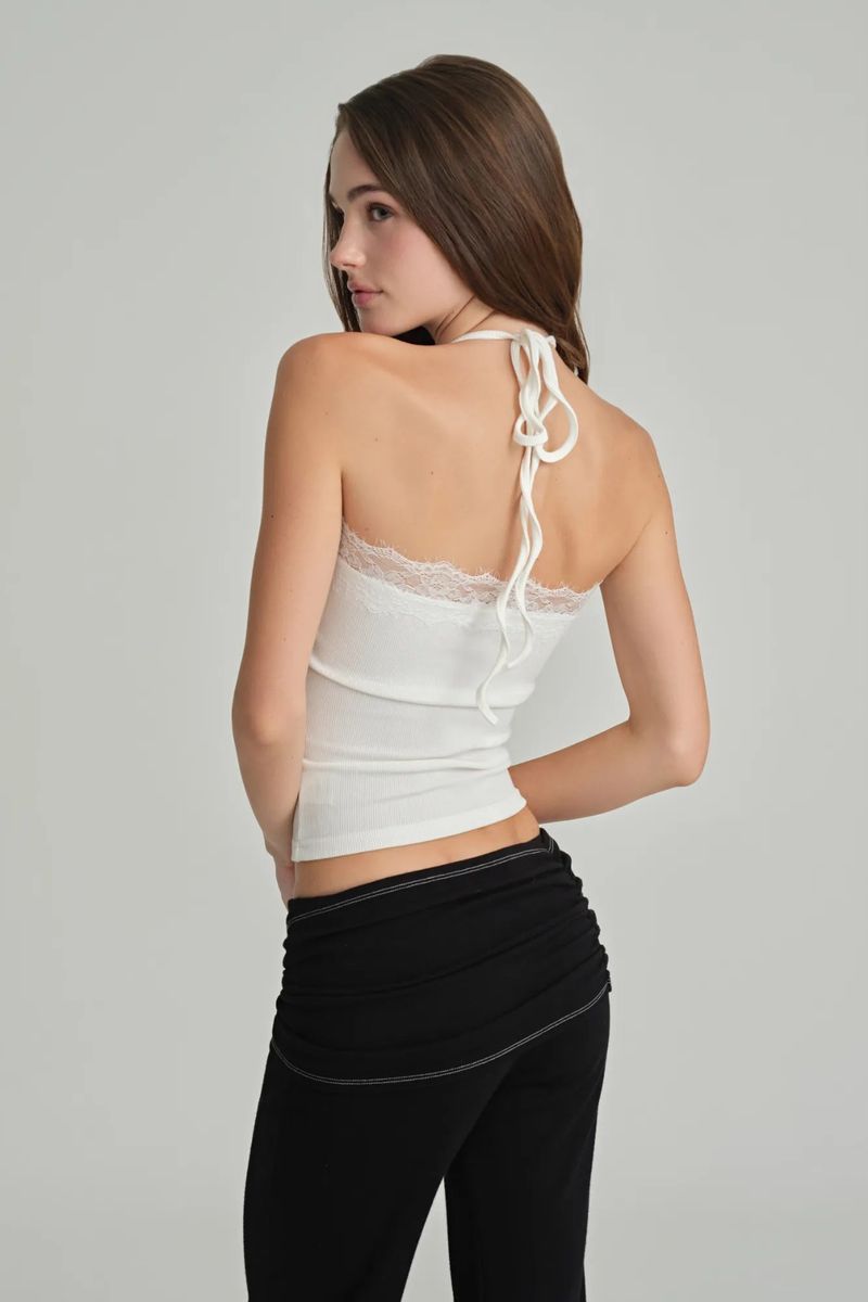 Cream donuts halter tank top, White