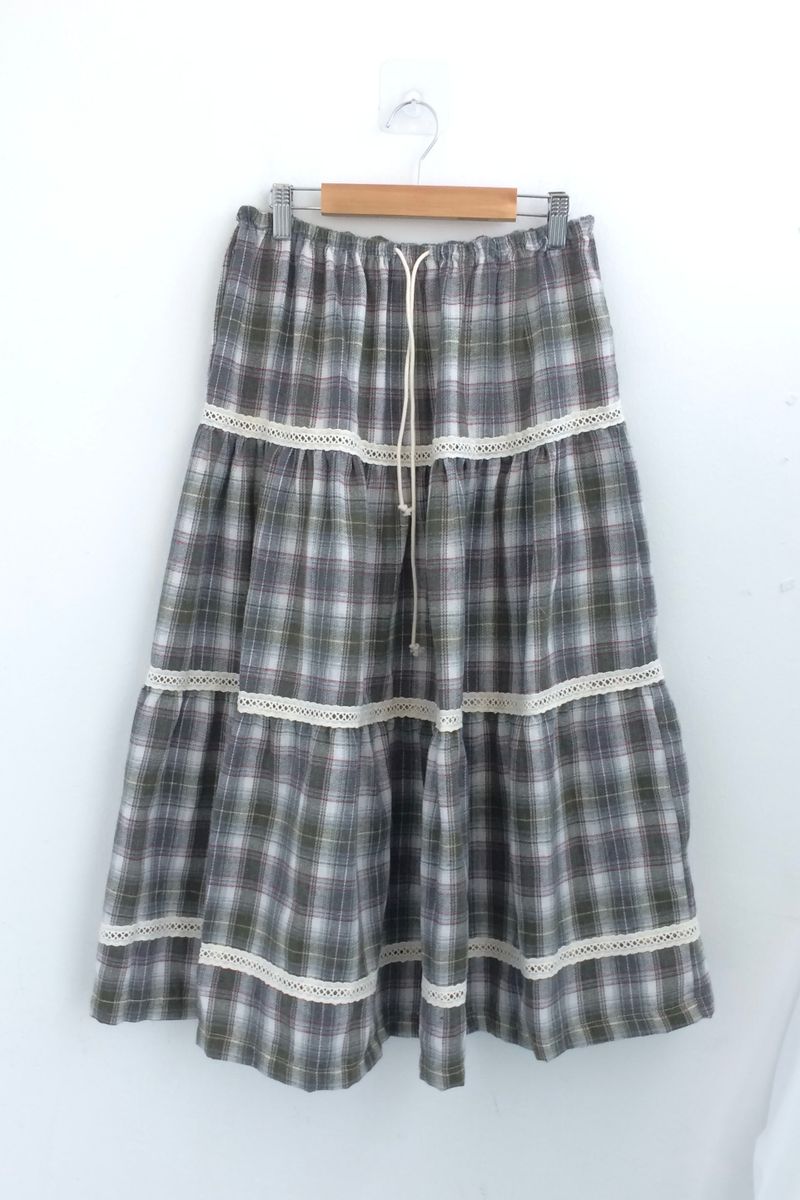 Hazel latte checkered skirt