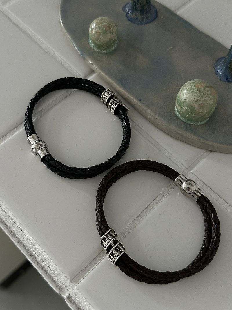 ASCLO Magnetic Leather Bracelet (2color)