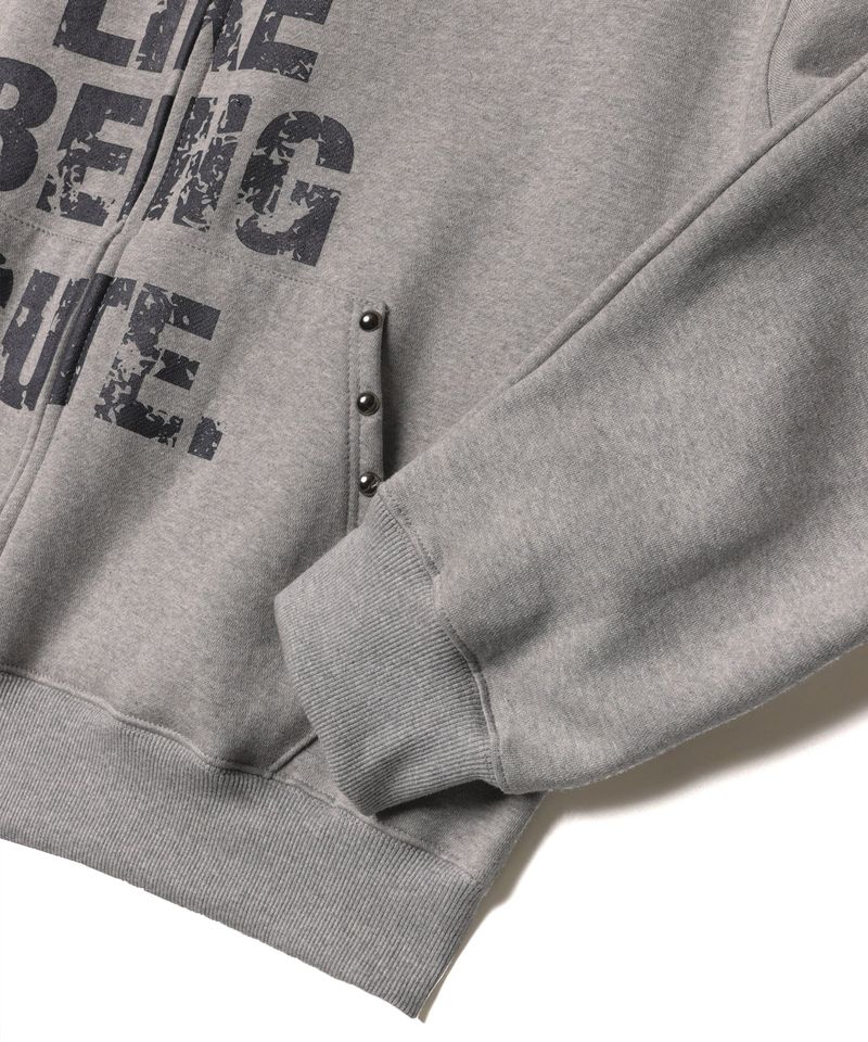 Crop Fur Hooded Zip-Up - Grey