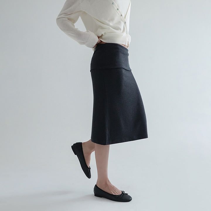 [Senpia] Fold Midi Skirt -3color
