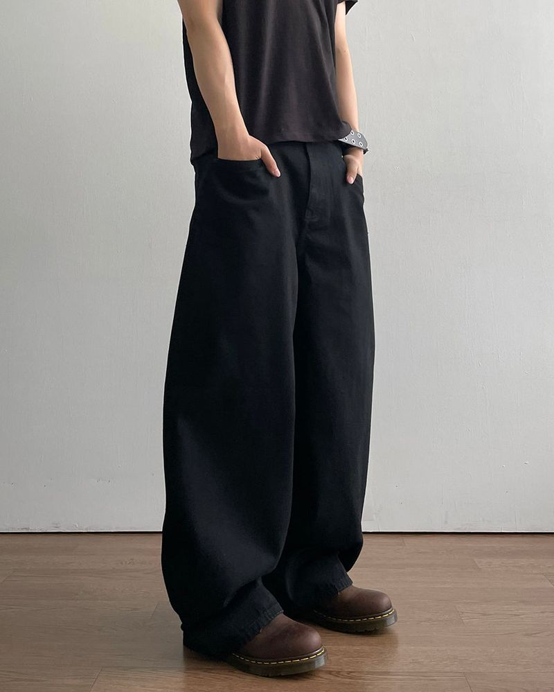 Goth Black Denim Pants