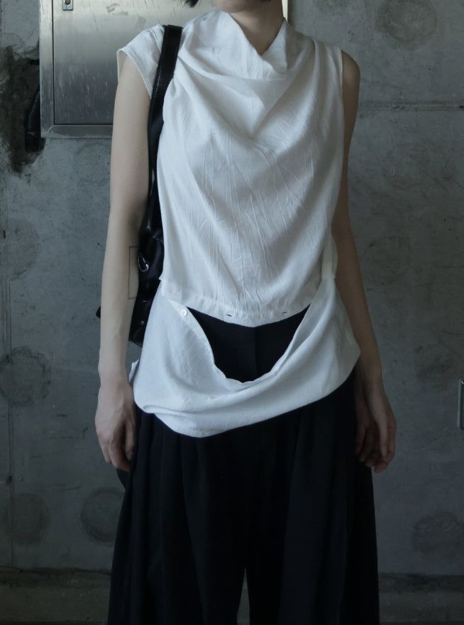 Lesia Cutout Cowl Neck Blouse
