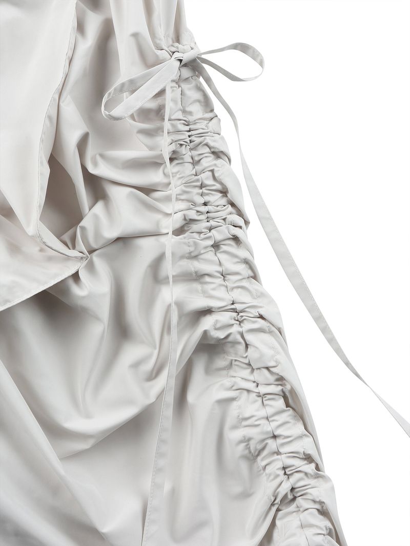 Wisdom Teeth Low Rise Ruched Skirt BEIGE