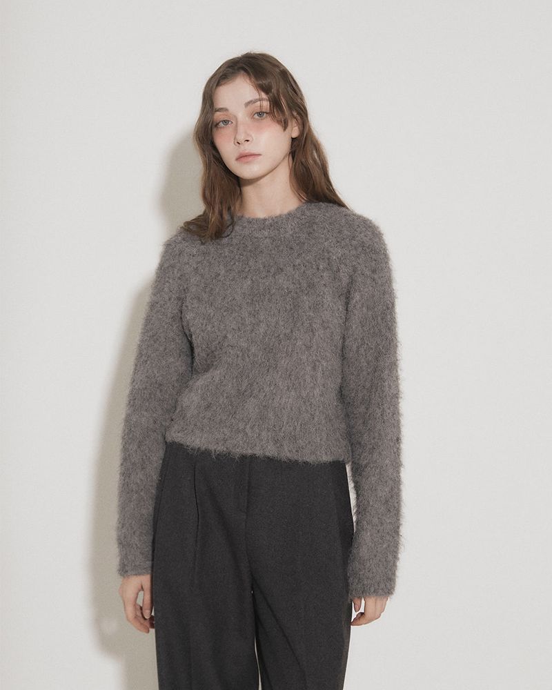 WOOL BRUSHED SWEATER [GRAY]