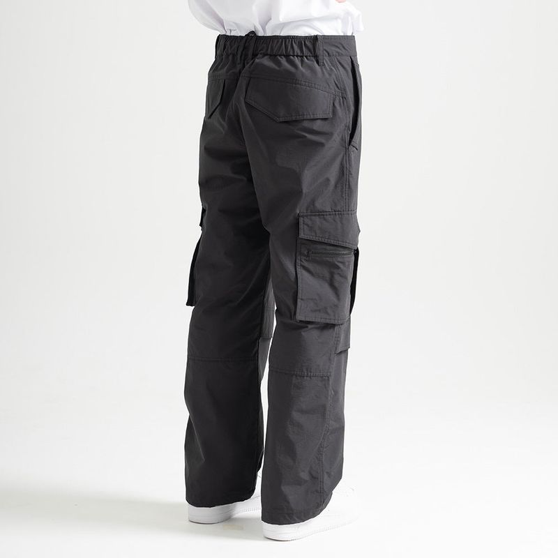 Nylon RIB Ventilation Cargo Pants - BLACK
