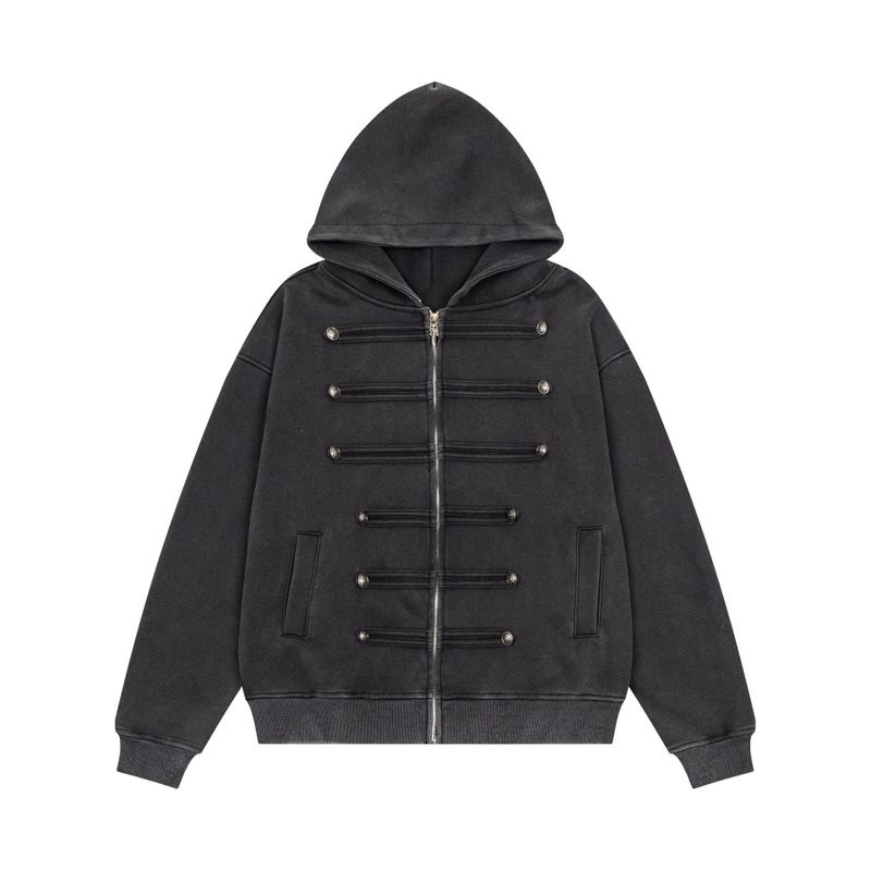 Margo Military Button Hoodie Zip-up