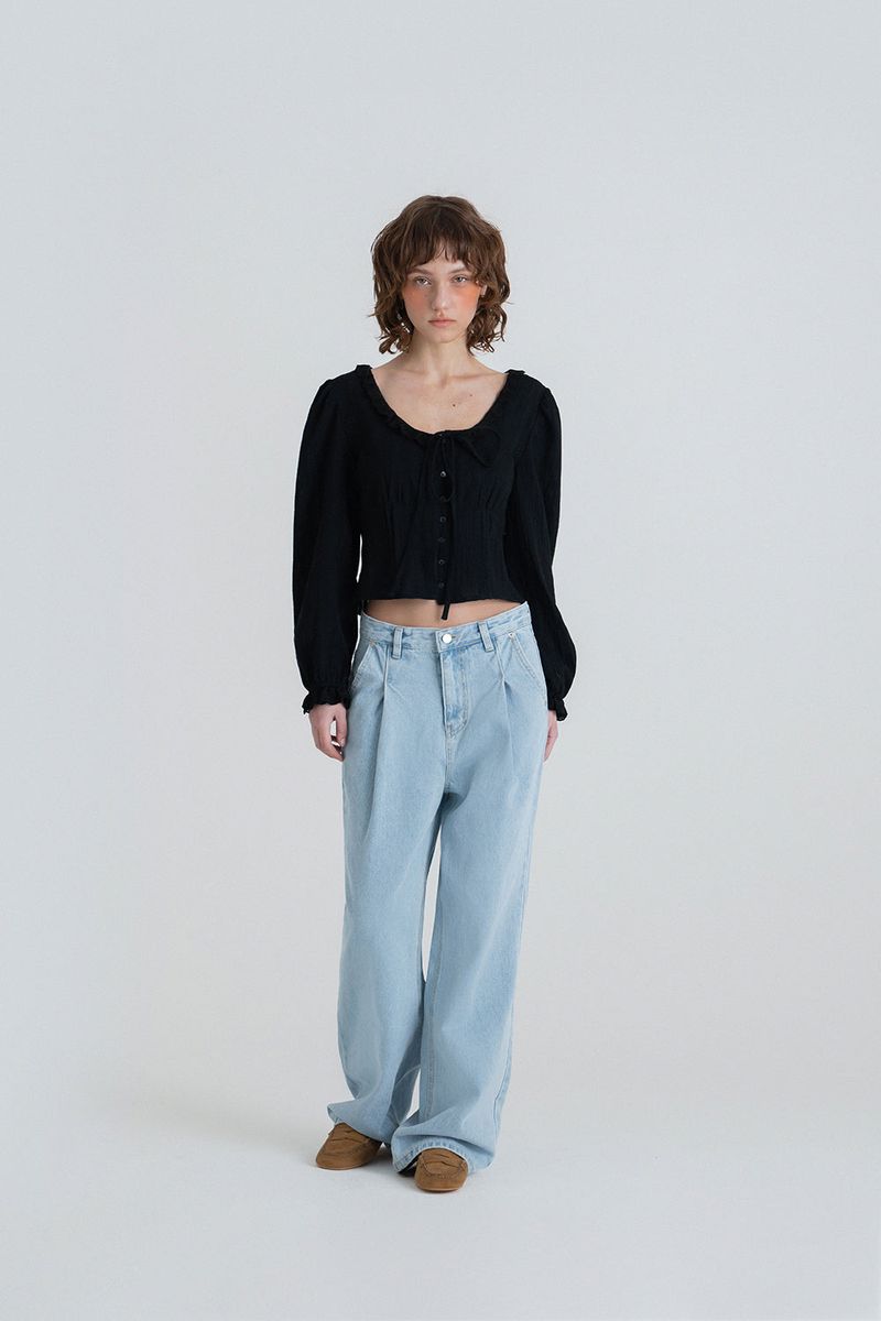 Prelin ribbon blouse_black