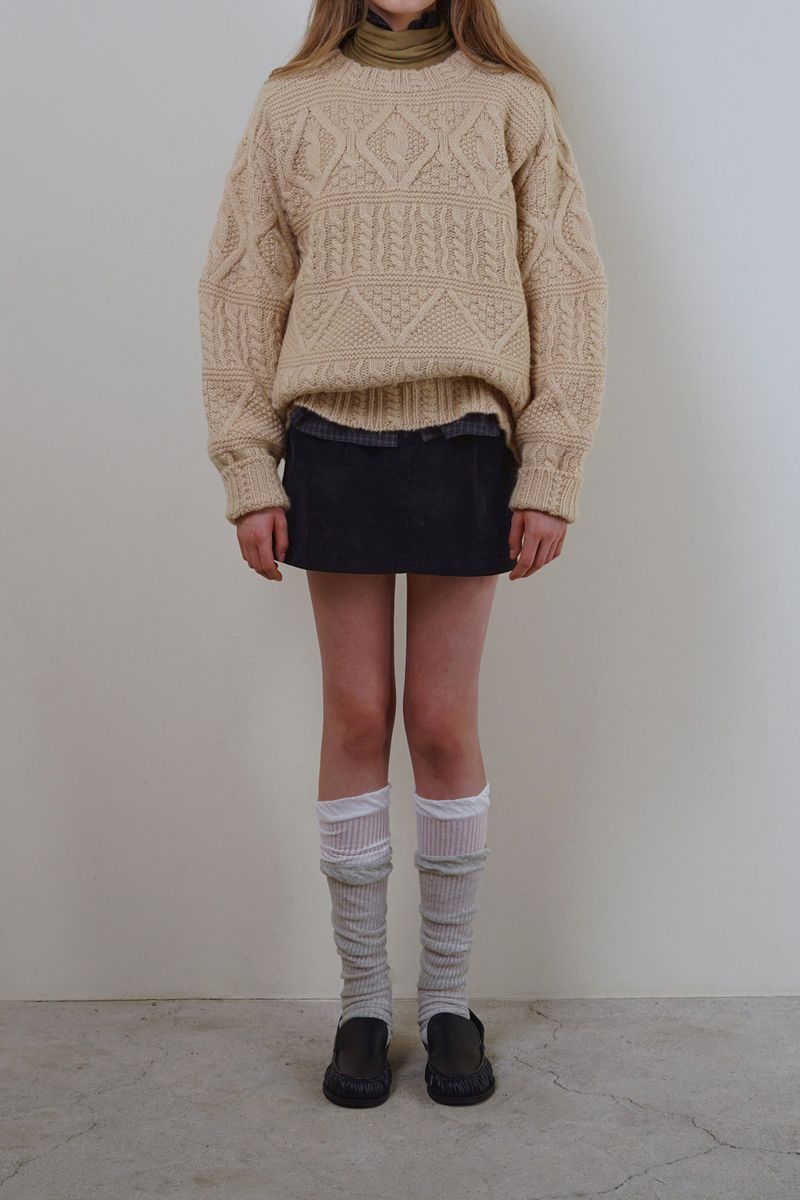 Carol cable knit_beige