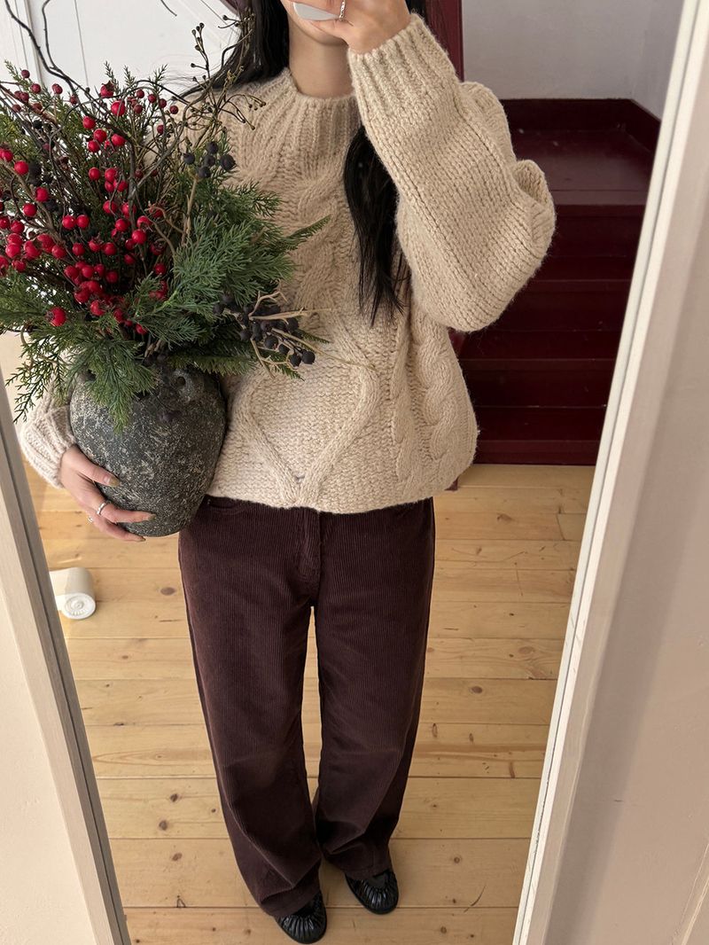 [MADE] MUHR HIGH-NECK CABLE KNIT