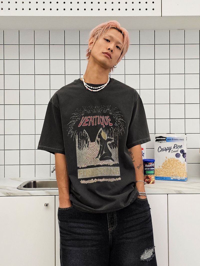 VENTIQUE Pig Firestone T-shirt 2color