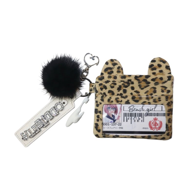 ODDiTEETH(オディティース)の「Brush Girl Leopard Wallet (BROWN BEAR)(Smartphone Accessories)」