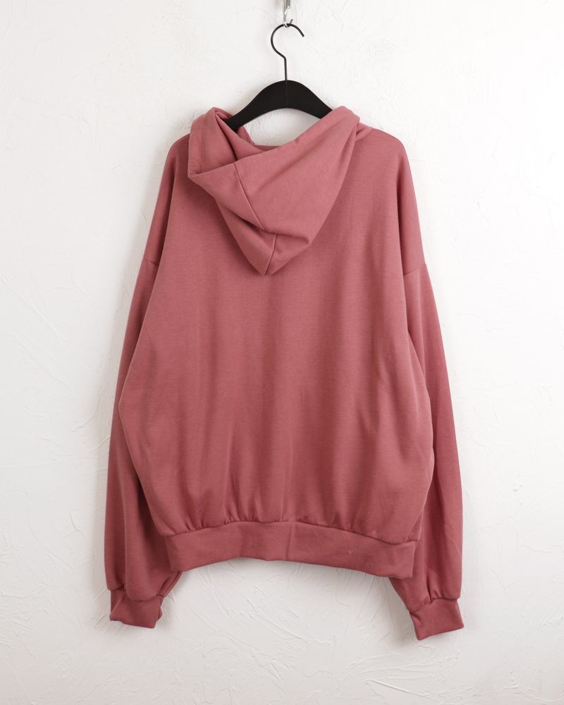 Before overfit lettering two-way hooded zip-up