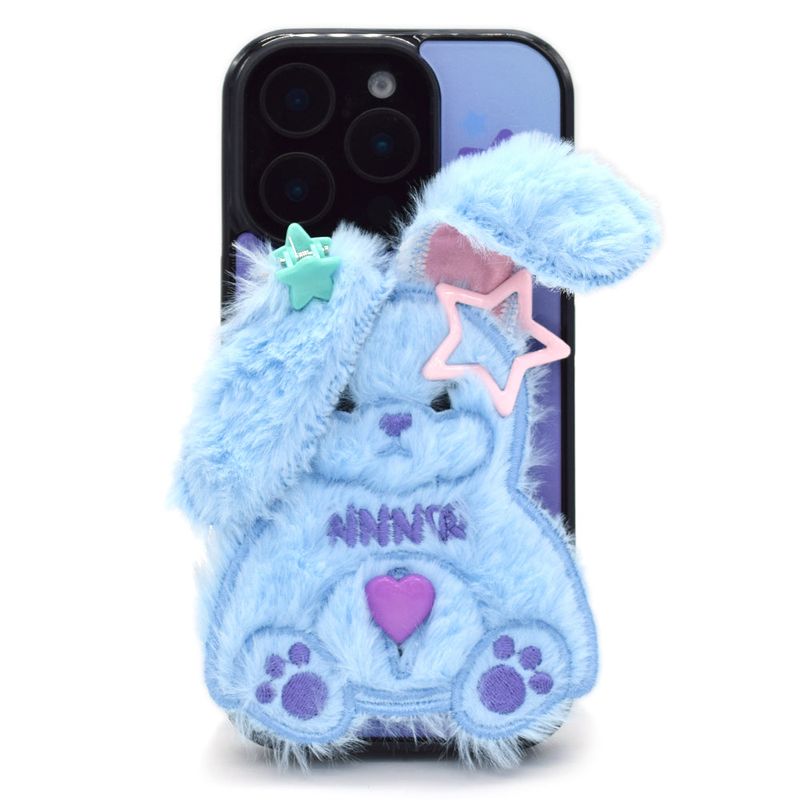 SUN CASE SHY RABBIT LIGHT BLUE (GLOSSY BLACK)
