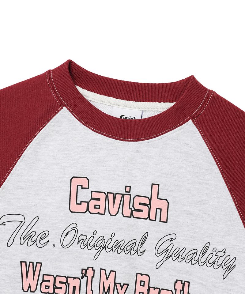 W RAGLAN BROTHERS SWEATSHIRT BURGUNDY(CV2ESFM445A)