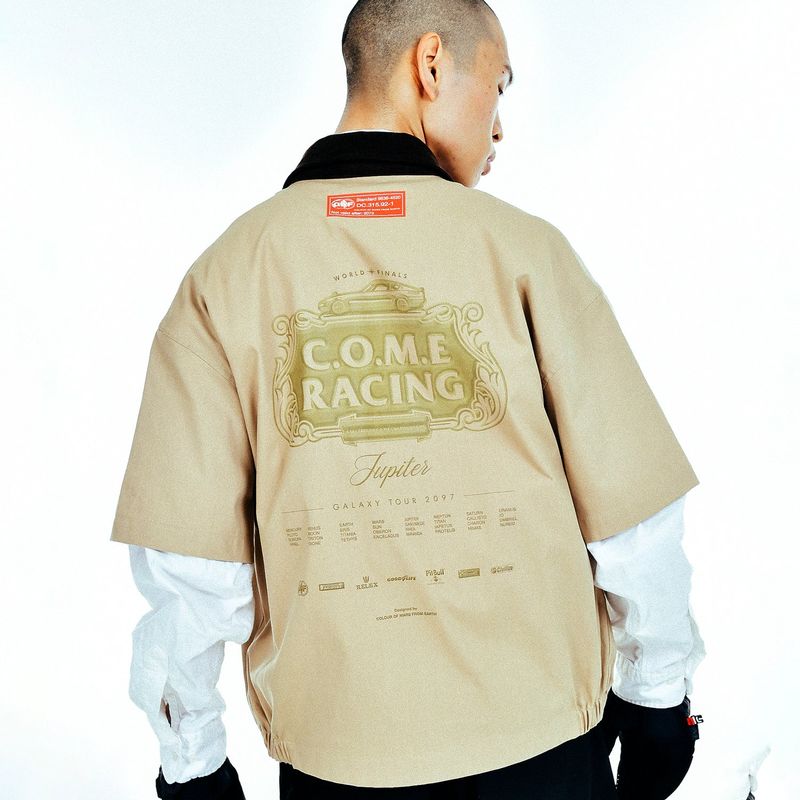 [UNISEX] C.O.M.E Mechanic Short Sleeve Work Jacket (Camel)