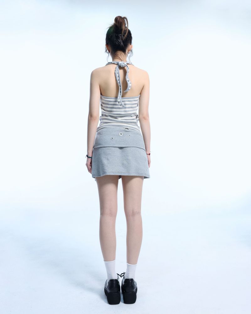 Eyelet 2 - Way Wrap Skirt - Gray