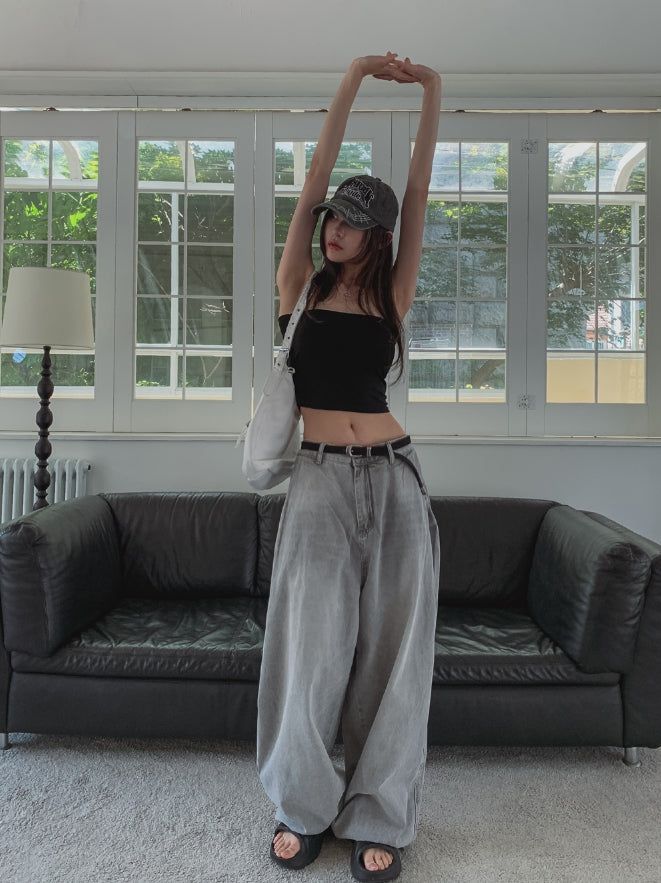 [U-BASIC] Side Shirring Tube Top (+With Cup)