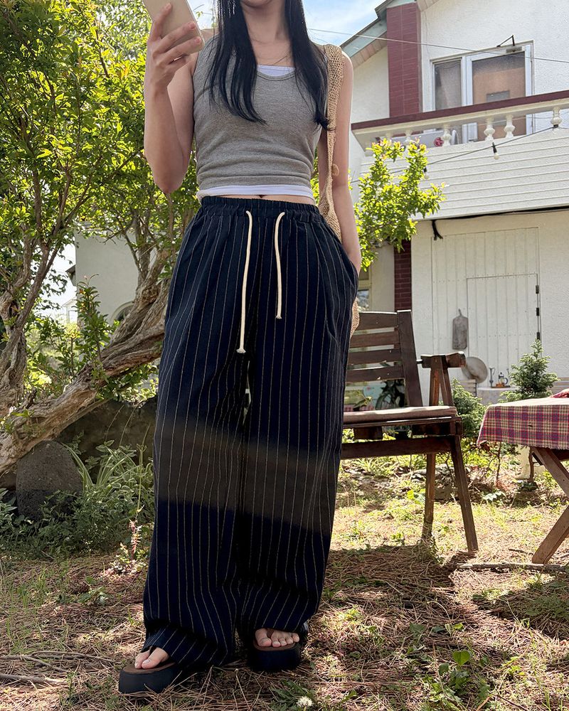 Heppin stripe banding pants