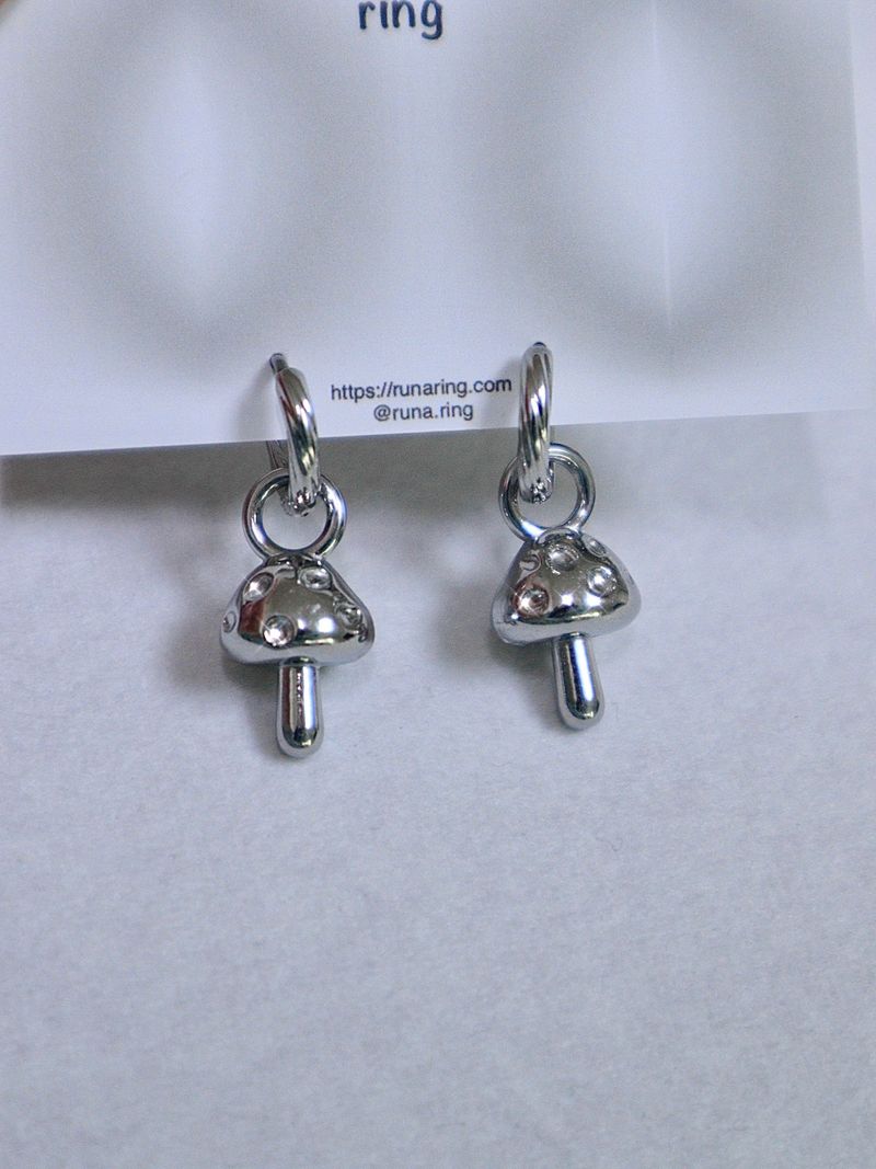マッシュルームリングピアス