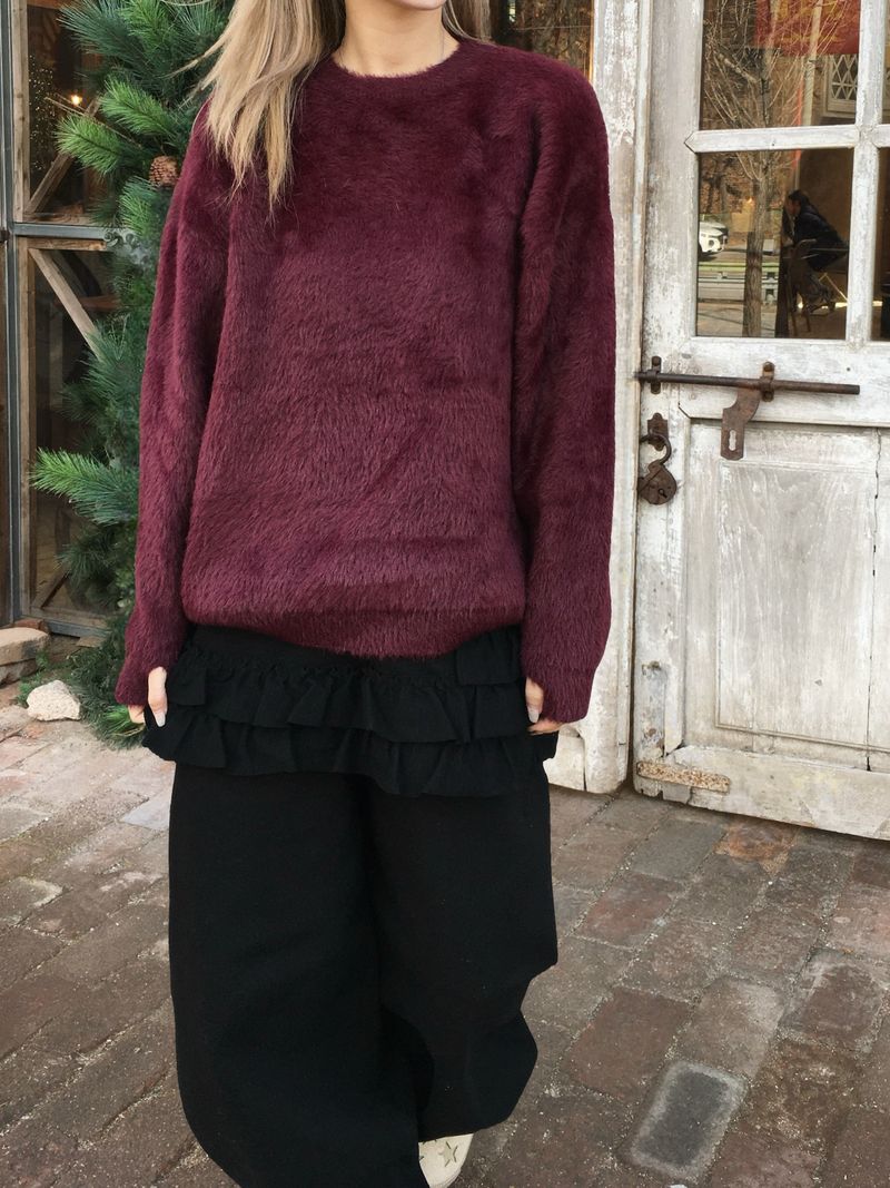 [Year-End Look Recommendation] Point Fingerhole Angora Fur Knit (4c)