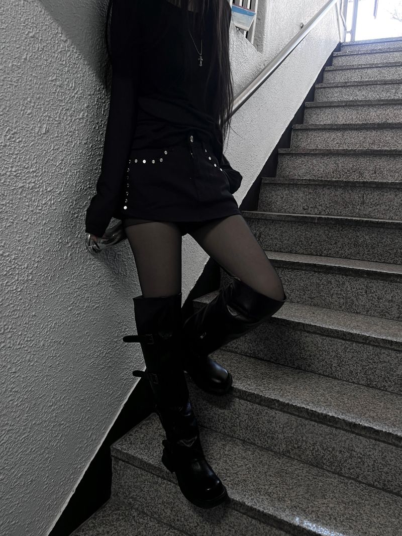 rivet unique skirt pants (2color)