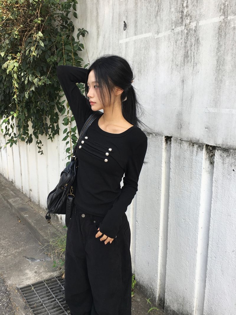 Léon Metal Slim Button Long Sleeve (3c)