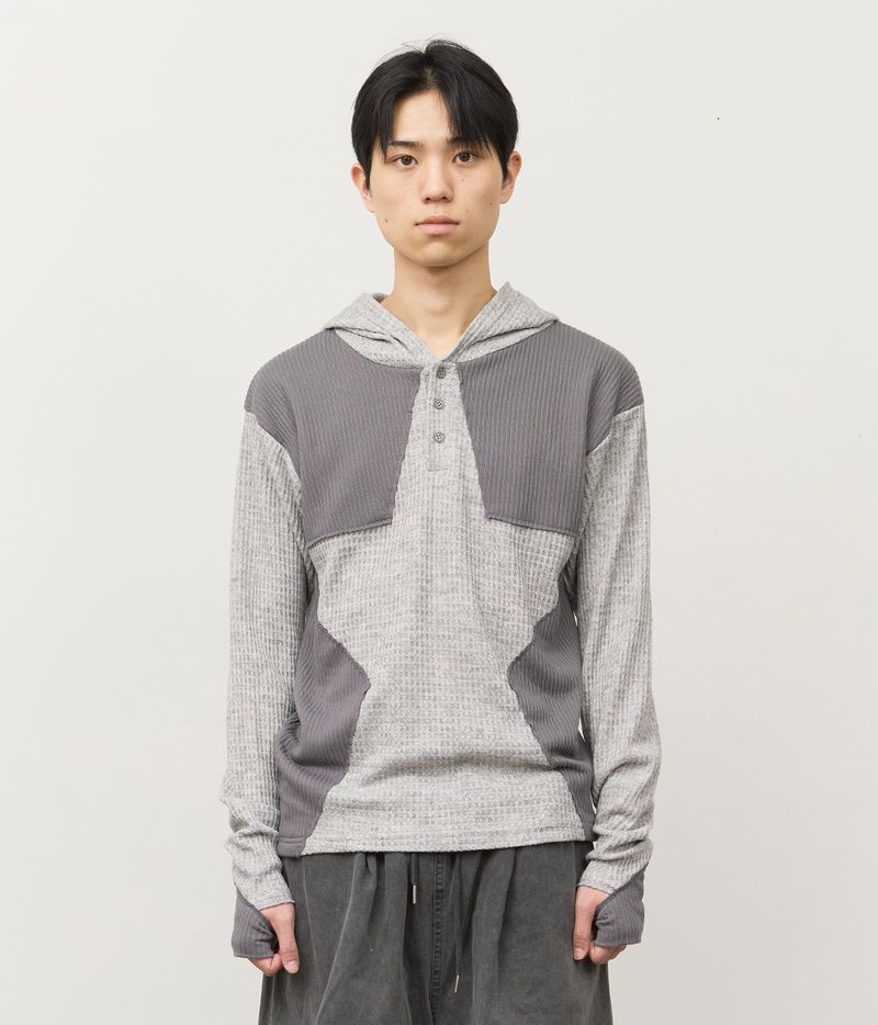 HIFIFNK（ハイファイファンク）の「Star Henley Warmer Knit Hoodie (4color)（Tops）」