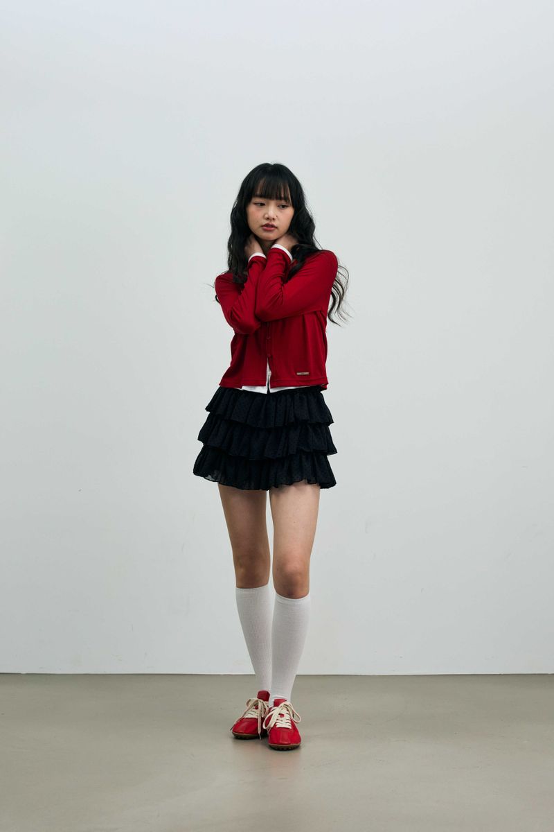 MINI HEART CANCAN SKIRT PANTS / BLACK