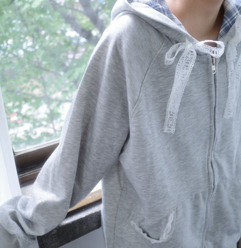 Petite Check Hooded Zip-Up
