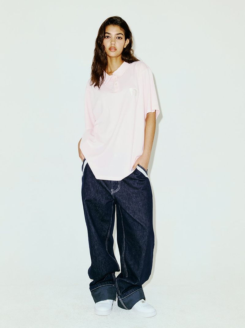 OVERSIZED WING POLO SHIRT PINK