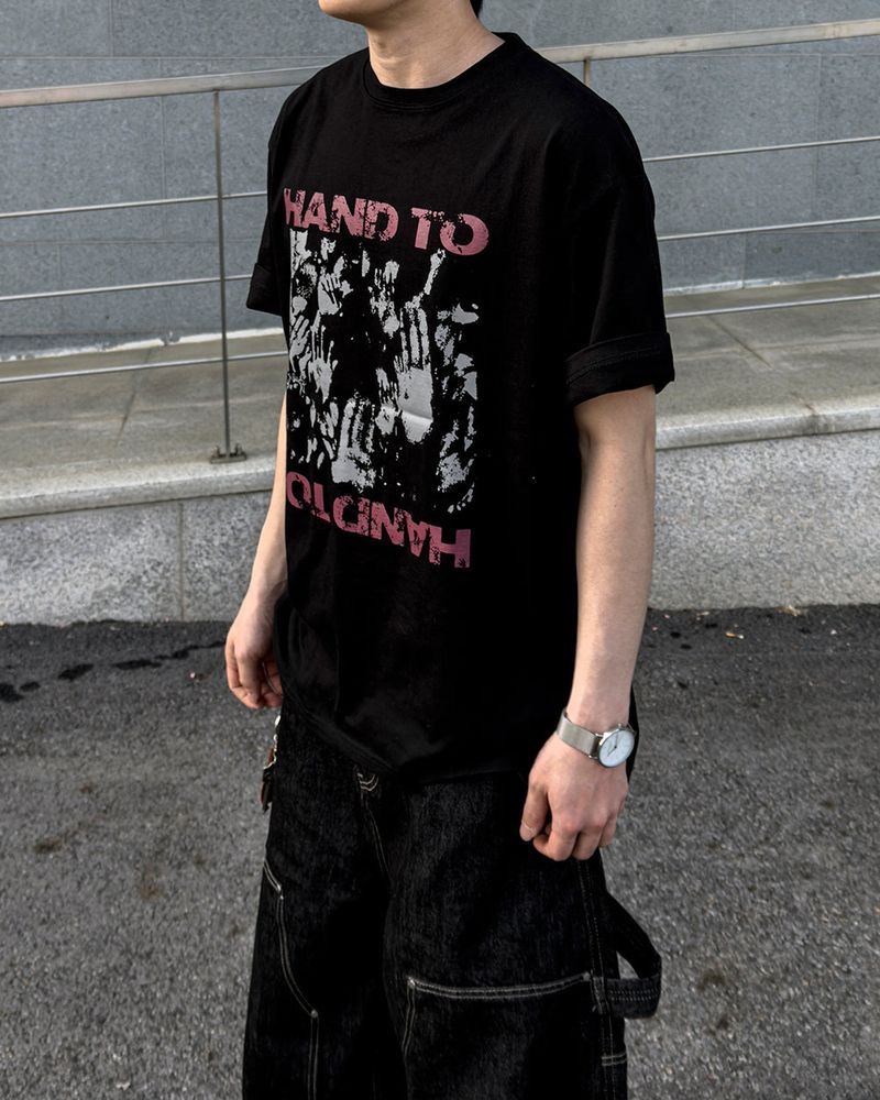 Touch Graphic Oversized Half T-Shirt