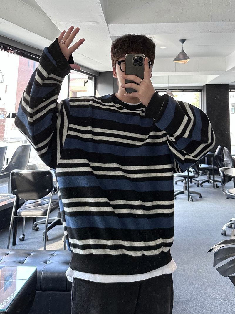 sain peach stripe round mtm