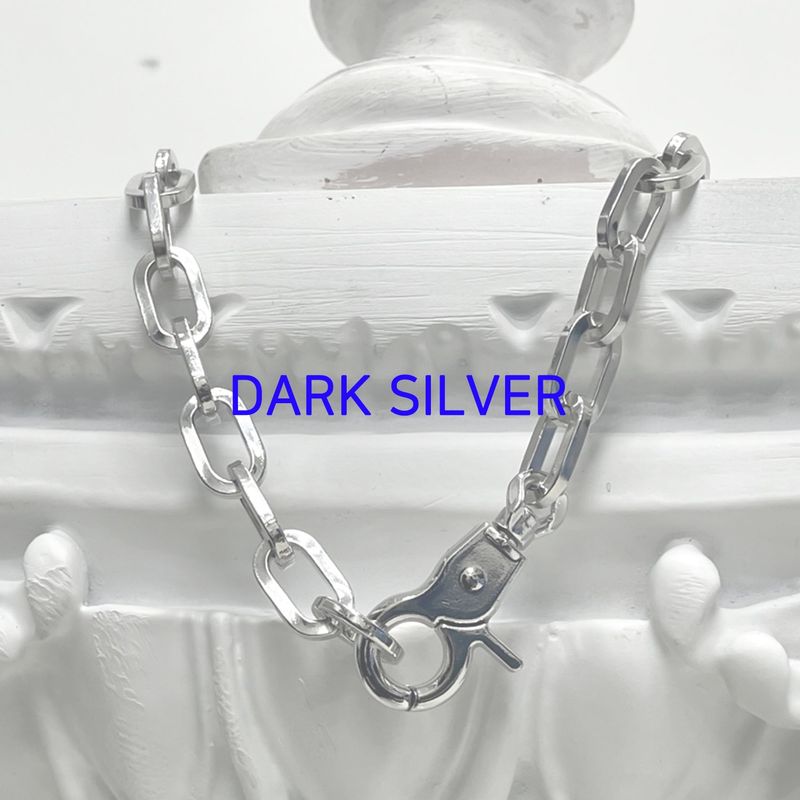 [BLESSEDBULLET]11mm round chain link necklace_dark silver
