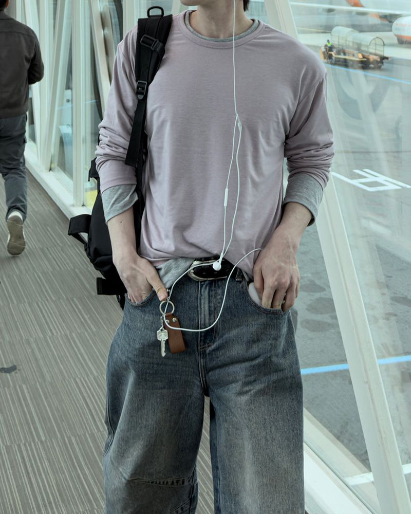 Silky Basic Layered Long Sleeve T-Shirt